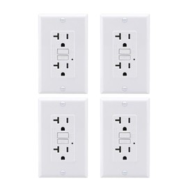 Baomain GFCI Outlet 20 Amp, Self-Test Tamper Resistant Indoor Receptacle with Indicator Light, Ground Fault Circuit Interrupter, UL Certified, Wallplate Included, White (4-Pack)