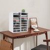 16slots 8 Tiers File Organizer Freestanding File Storage Holder White