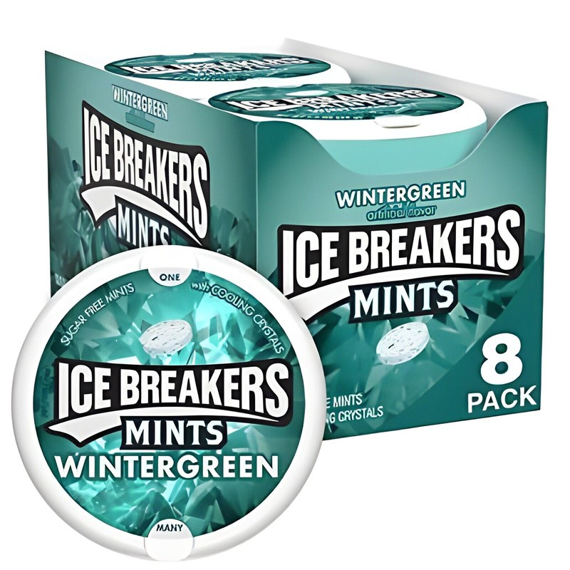 Ice Breakers Mints, Wintergreen, Sugar Free, 1.5 Ounce (8 Count)