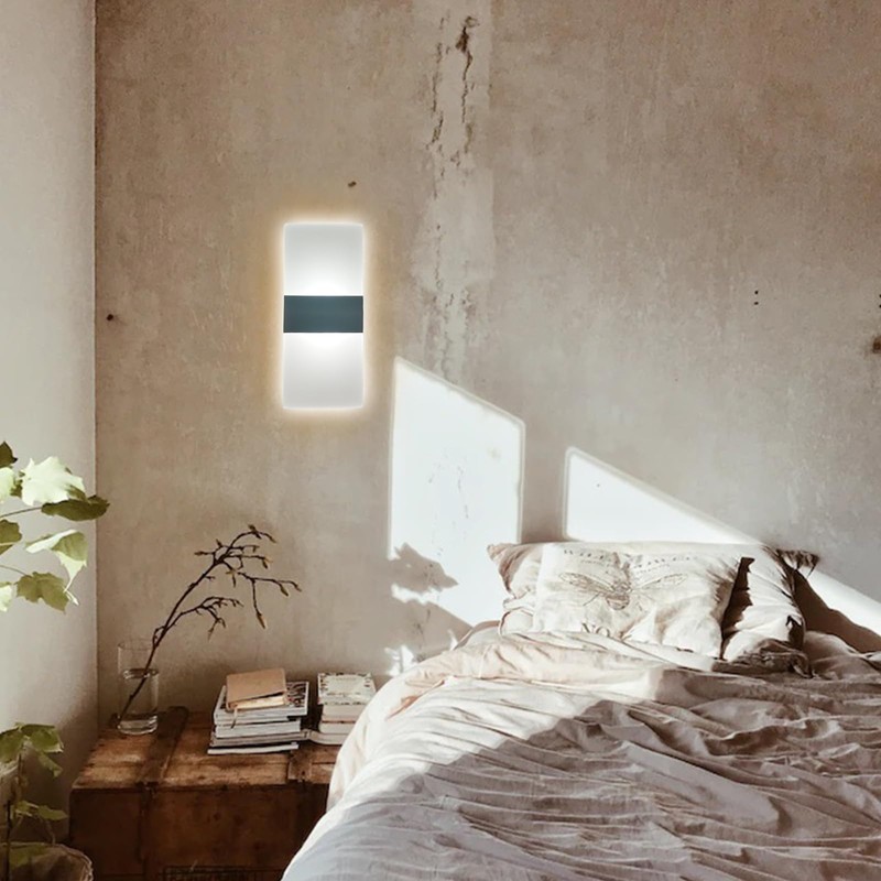 FelRelWel Modern Wall Sconces,Rechargeable USB Battery Operated,2 PCS Acrylic LED