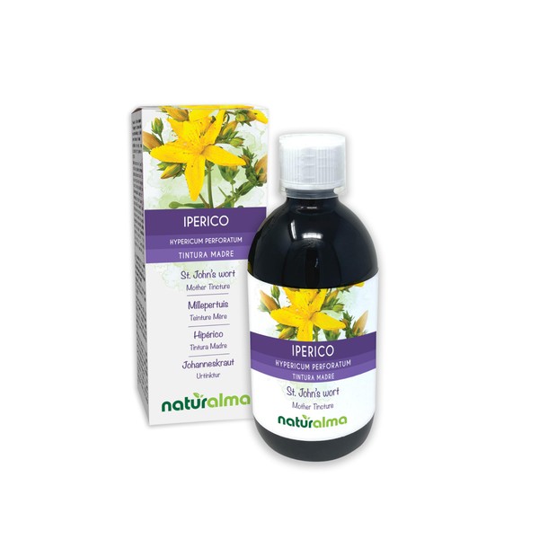 St. John's Wort (Hypericum perforatum) Herb with Flowers Alcohol-Free Mother Tincture Naturalma Liquid Extract Drops 500 ml Dietary Supplement Vegan
