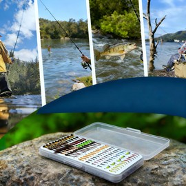138pcs/Set Ultra-Thin Portable Nymph Scud Midge Flies Kit Assortment with Box Trout Fishing Fly Lures-bass Lures Fishing Gifts for Men