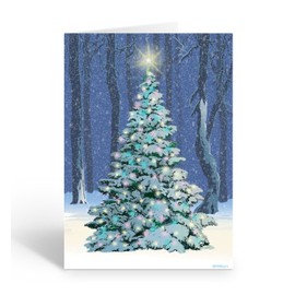 Stonehouse Collection Christmas Winter Tree Hoiday Card - 18 Cards & 19 Envelopes