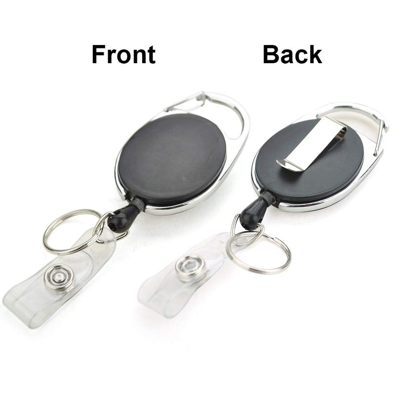 GOGO 4 Packs Retractable Keychain Badge Holder with Carabiner Reel