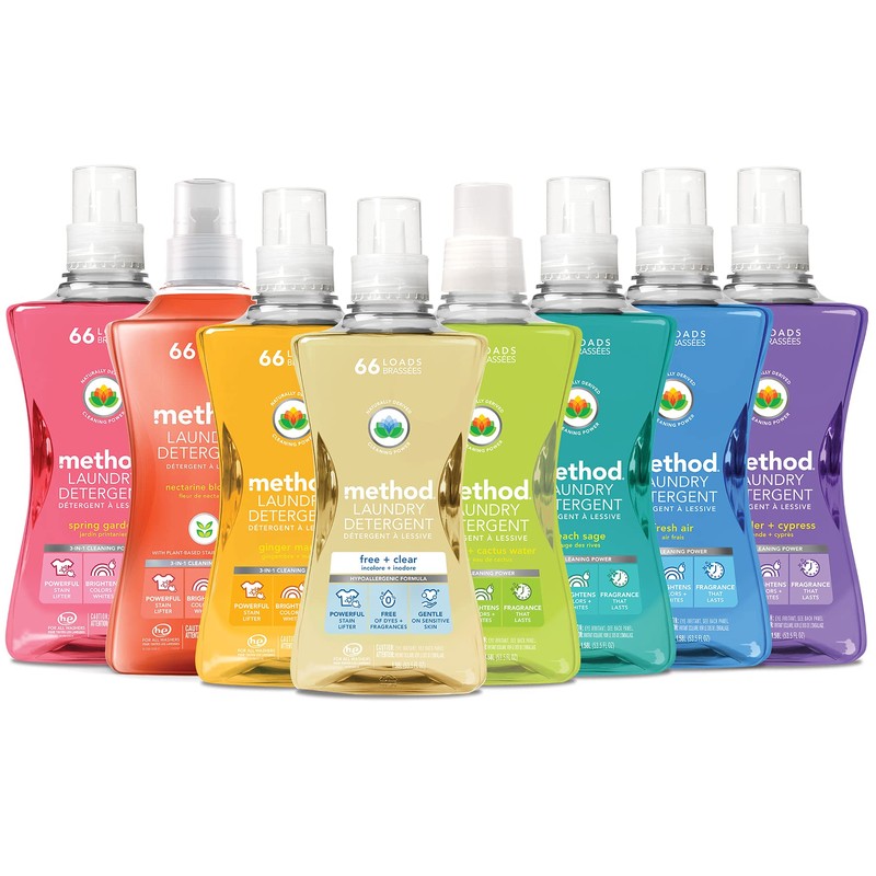 Method Liquid Laundry Detergent, Fresh Air, 66 Loads Per Bottle,