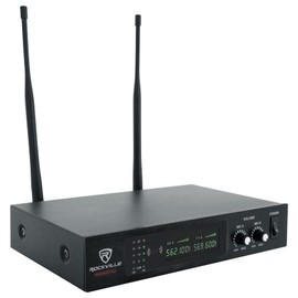 Rockville RWM71U Dual UHF Handheld Wireless Microphone System w/Metal Receiver, Black