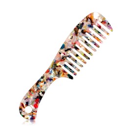 Large Wide Tooth Hair Comb for Women Cellulose Acetate Round Tooth Comb Hair Detangling Comb Large Toothed French Hair Comb Shower Wide Teeth Comb for Straight Curly Short Long Women Men