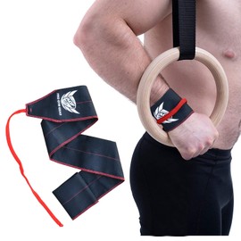 AQF Wrist Wraps Weight Lifting Straps Gym Training Support Strenght Wraps 35" Long, 3" Wide Cotton Mulitcolor (Black)
