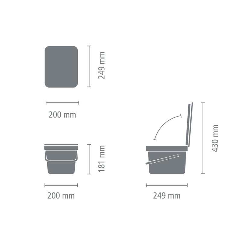 Brabantia 109720 Sort & Go Plastic Waste Bin, 58.4 x