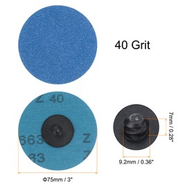 HARFINGTON 25pcs Quick Change Sanding Discs 3" 40 Grit R-Type Roll Lock Zirconia Conditioning Disc Sandpaper for Die Grinder Grinding Fast Cutting, Dark Blue