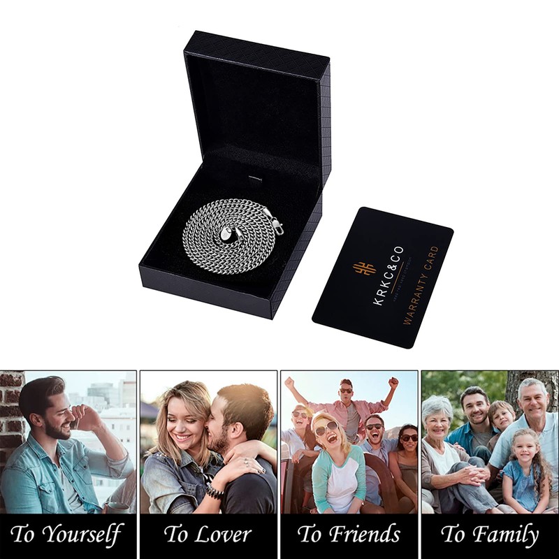 KRKC & CO Necklace Chain, Popular, Curb Chain: 0.24/0.16/0.12 inches