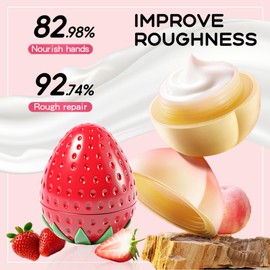 2 Pack Hand Cream Gift Set For Women,Mini Hand Lotion Travel Size for Dry Cracked Hands,Bridesmaid Gifts,Bachelorette Party Favors,Thank You Gifts,Birthday Gifts for Women (Strawberry & Peach)