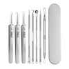 ALLVD 精密ピンセット（8セット）角栓ピンセット先端幅0.1 mm角栓ピンセット抜毛によるニキビ除去、黒ずみ除去、毛穴ケア専用精密作業で毛穴をきれいにするピンセット収納ケース付き携帯便利