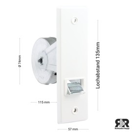 ROLLLRA Belt Winder Belt Roller Shutter Winder with Cover Plate Hole Spacing 135 mm to 5 m Belt (for 20-24 mm Webbing Strap) Flush-Mounted Inlet Belt Winder