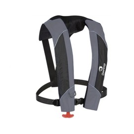 Owntop Life Jacket Manual Inflating D-Shaped Life Device Adjustable Size Life Vest for Adults Kids Compact Lightweight Durable Waterproof Sailing Kayak Swimming Boat Fishing - Black