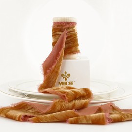 MEEDEE Cinnamon Velvet Ribbon 2 Inch Frayed Edge Velvet Silk Ribbon 2 Rolls 4 Yards Crinkle Ribbon Crushed Velvet Ribbon Christmas Velvet Ribbon for Christmas Tree, Gift Wrapping, Holiday Decor