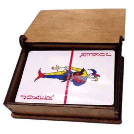 PELICAN INDUSTRIAL Poker Playing Cards with Natural Wooden Box - Waterproof Cards for Party - Camping - Birthday Gift, Includes 52 Playing Cards and 2 Joker Cards, Made in USA -v1