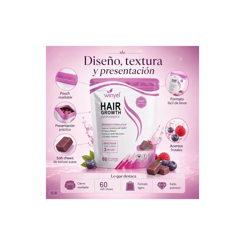 Vitaminas Capilares Mujer Hombre Cabello Fuerte Gomitas