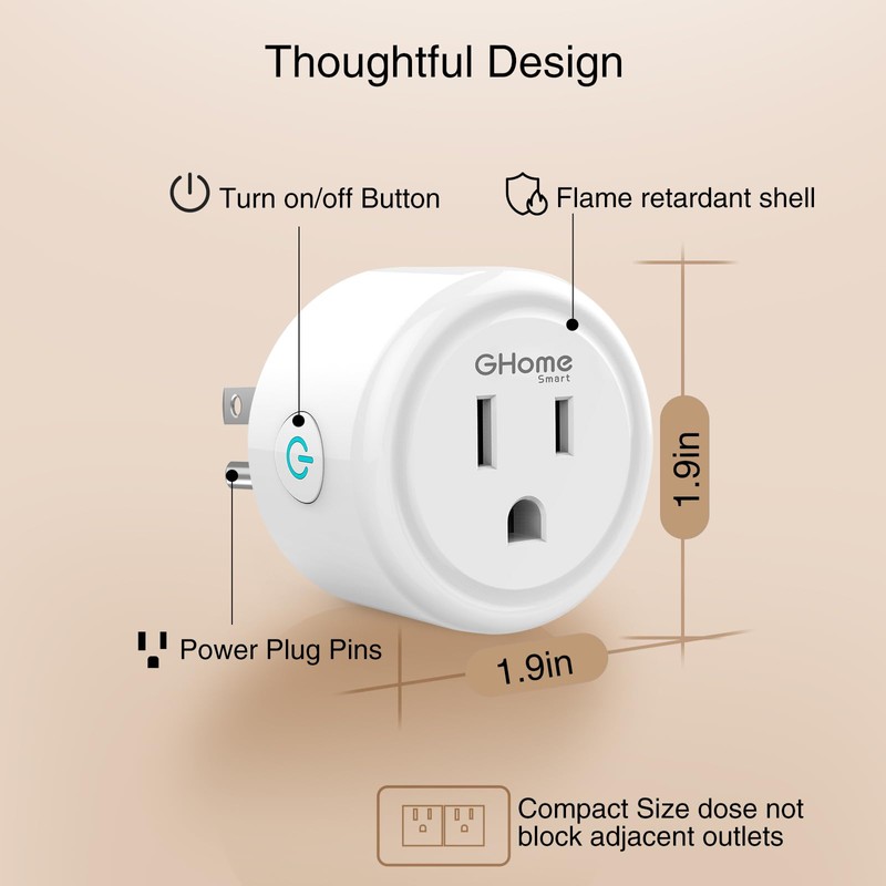 GHome Smart Plug, WiFi Smart Plugs Work with Alexa and