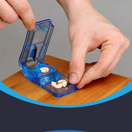 Pill Cutter - (Pack of 2) with V-Handle for Small Tablets - For Easy Cutting of Pills, Splitters | Cutter with Container for Carrying Daily Medicines