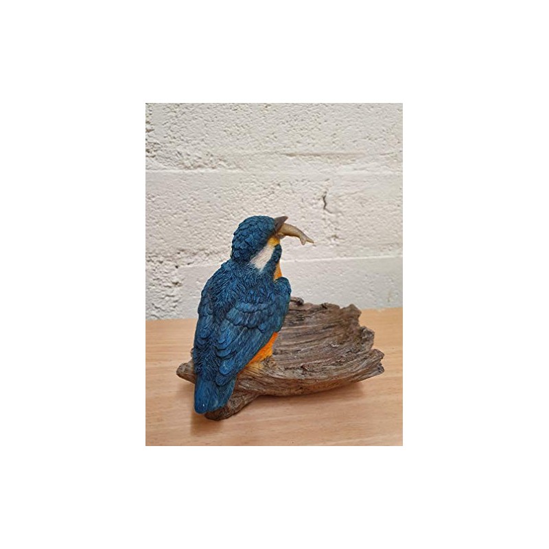 Vivid Arts Kingfisher on Driftwood Home or Garden Decoration (BG-KF08-F)