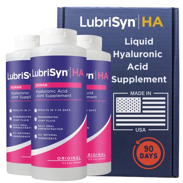 LubriSynHA Human Joint Supplement, Original 3 x 11.5oz – All-Natural,