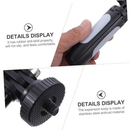 BIUDECO Stainless Steel Mini Tripod Extendable Pole Selfie Stick Tripod and for Indoor and Outdoor Photography -Slip Design for Stability