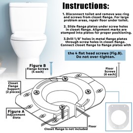 Gisafai Toilet Flange Support Plate Closet Flange Floor Repair Ring Bracket Extender Kit Offset Toilet Repair Kit, 5.59 x 5.28 Inches Inner Diameter, 1mm Thickness(Stainless Steel)