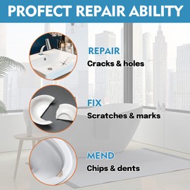 Wansiven Bathtub Repair Kit, Enamel Tub Tile and Shower Tray Repair Kit, Waterproof Bathtub and Sink Repair Kit, Bathtub Crack Refinishing Kit to Repair Scratches, Holes, Cracks