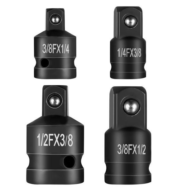 4 Piece Socket Adapter Set, 1/4 to 3/8.1/2 to 3/8