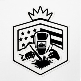 Decal Stickers of American Welder Premium Indoor (No Waterproof) Vinyl Decal Stickers for Laptop Phone Accessory Helmet Car Window Mug Tuber Cup Door Wall Decoration ANDVER351614bBL