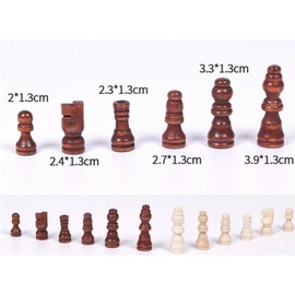 32Pcs Wooden International Chess Pieces with No Board, Portable International Chess Pieces Tournament Chess Pieces Entertainment Board Game Set