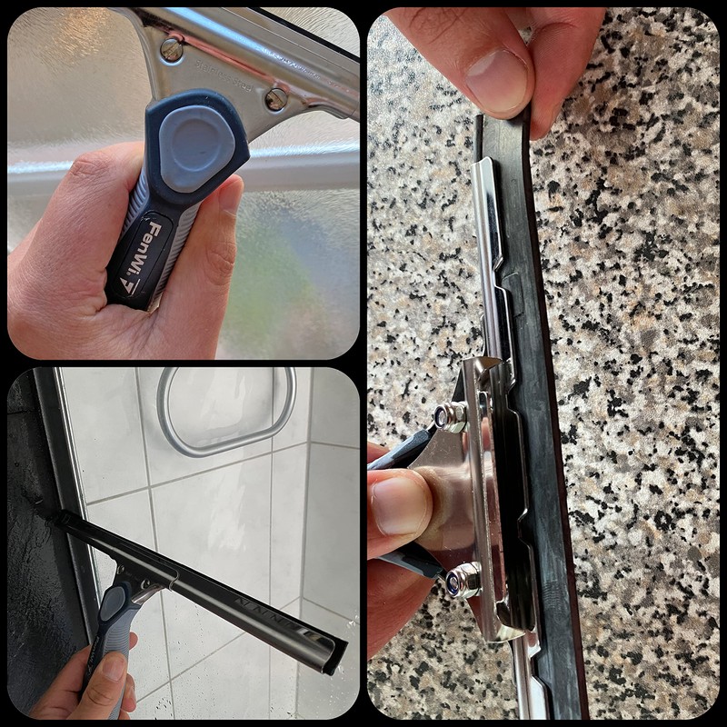 FenWi Window Squeegee with Rubber Lip 35 cm Wide /