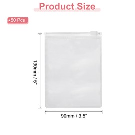 PATIKIL PVC Jewelry Bags, 50 Pcs 3.5" x 5" Jewelry Pouches Clear Zipper Bags Anti Oxidation Self Sealing Small Bag for Earrings Necklace Bracelets Storage Travel Business