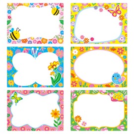 210 Pcs Spring Name Tag Stickers -Self Adhesive Flower Name Stickers Floral Gift Tag Labels for Spring Party Gift Classroom Crafts Decor Envelope Packages Seals