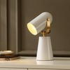 SAFAVIEH Lighting Collection Clarst White/Brass 13-inch Table Lamp (LED Bulb
