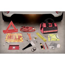 Thrive Roadside Emergency Car Kit (104 Pieces) - Car Emergency Kit with Jumper Cables + First Aid Kit - Car Essentials
