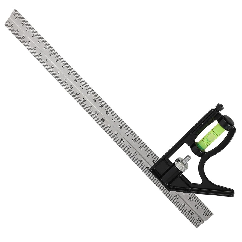Premium 12.02"/305mm Stainless Steel Combination Square Tool with Built-In Bubble