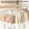 HWAJAN 10 Pack Wide Shoulder Suit Hangers No Shoulder Bump,Non