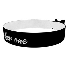 Im her one Stoffarmband - Pärchenarmband aus Satin - Wasserfest & langlebig - Geschenksidee für Pärchen - Freundschaftsarmband - Armband mit Spruch - Romantisches Geschenk