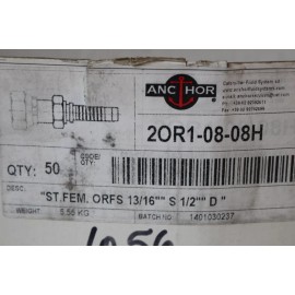 Anchor Fluid Systems (10) Caterpillar / Anchor -   1/2" Hose to ORFS Hydraulic Fittings w/ Back Hex