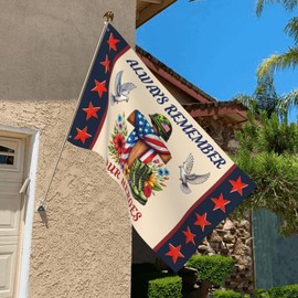Memorial Day Flag 3x5 Ft Always Remember Our Heroes Thank You Flag 4th of July Independence Day Veterans Day Garden Yard Sign Patriotic Banner Indoor Outdoor Decoration