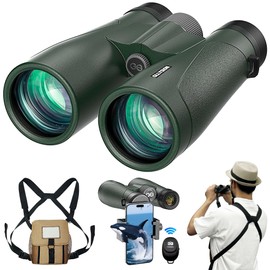 15x54 Binoculars for Adults High Powered with Harness, Phone Adapter and Bluetooth Camera Remote - Super Bright Waterproof Binoculars for Bird Watching Hiking Cruise Travel Stargazing