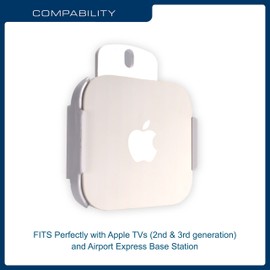 QualGear QG-AM-017-W Mount for Apple TV/AirPort Express Base Station (For 2nd & 3rd Generation Apple TVs) White