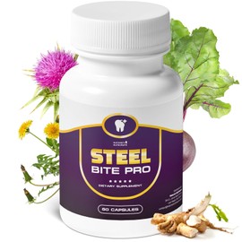 Nature’s NutriWave Steel Bite Pro Oral Wellness Supplement – 23 Plant-Based Ingredients with Zinc & Turmeric – Non-GMO, Made in USA, 60 Capsules, 3 Month Supply