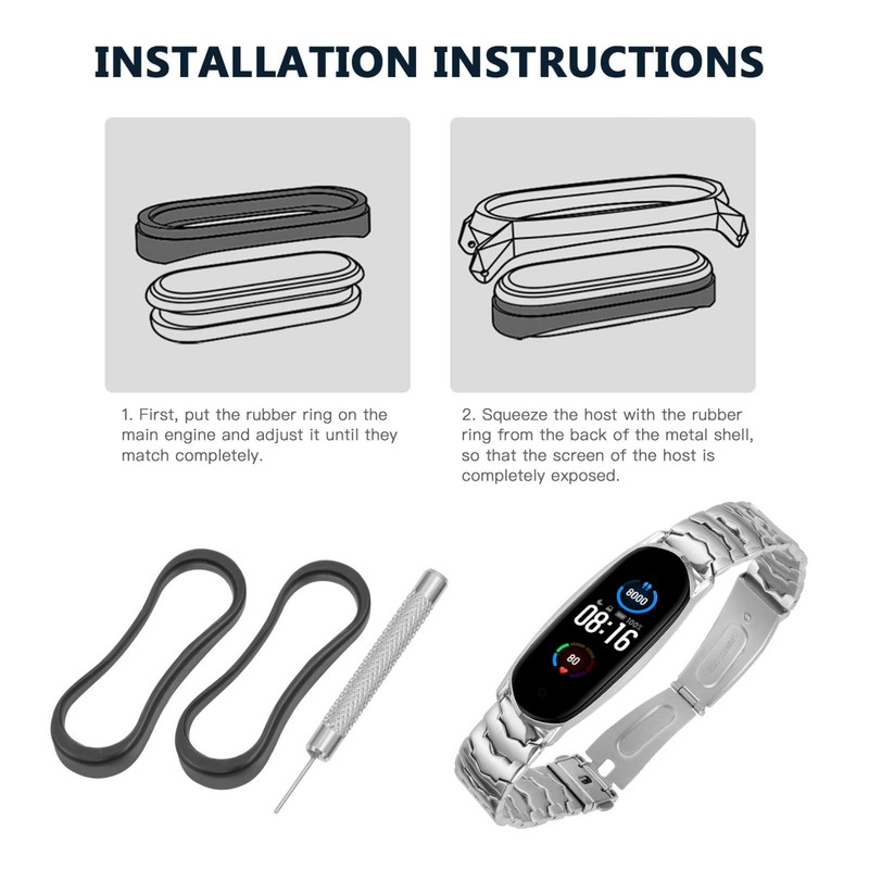 OSALADI 2pcs Smart Metal Strap Replacement for Elegant Design for