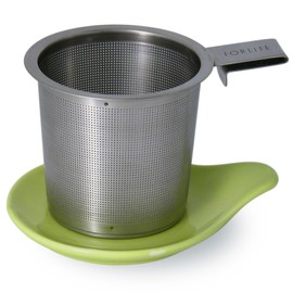 FORLIFE Hook Handle Tea Infuser and Dish Set, Lime