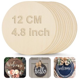Round Circle MDF Pine Wood 12 Cm MDF Boards for Art and Craft - 2.5mm Thick Unfinished Round Wood Slices for Resin Art, Mandala Art,Pyrography, Painting, Plain Pine MDF Mug Coasters (20)