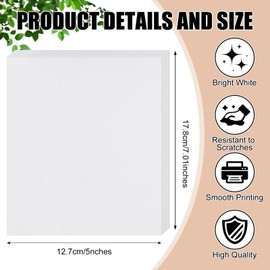 Feifeiya Washi Paper Sticker Paper White Printable Multipurpose Copy Paper Inkjet Printer Compatible Full Sheet Letter Size Labels