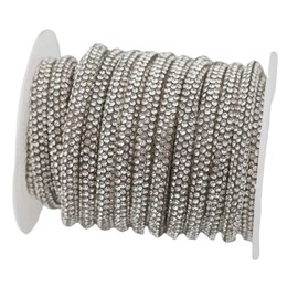 PAMIR TONG Rhinestone Glitter Rope 6 Yards 6mm Bling Laces String Shine Cords for Cloth-Shoes-Wedding-Jewerlry Making DIY (Silver)